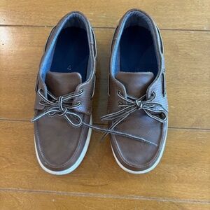 American Eagle Skid Resistant Boys Youth Brown Slip On Boat Shoes Sz 3